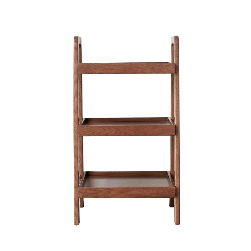 3-Tier Storage Shelf with Ladder-Style Shoe Rack, Waterproof Ladder Shelf with Easy-Clean Finish, 17.5″ L x 12.5″ W x 31.5″ H, Walnut