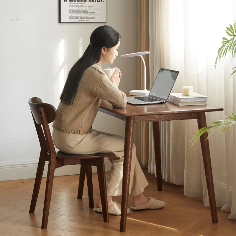 Set of 2 Dining Chairs with Curved Ergonomic Back, Comfortable Side Chairs with Wide Seat, 19.5″ L x 18.5″ W x 31.5″ H, Walnut