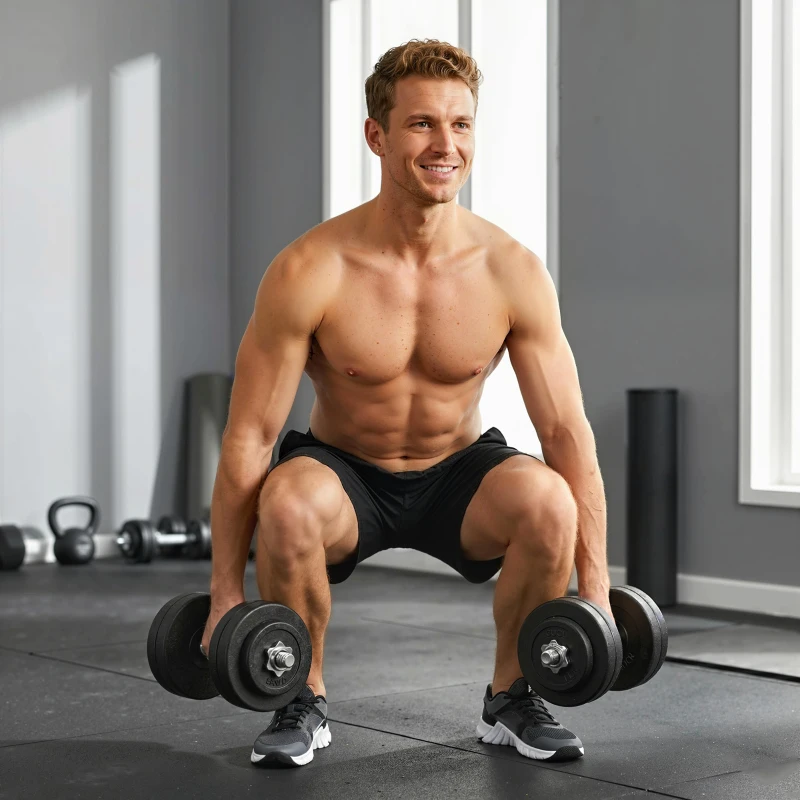 Soozier Adjustable 2 x 55lbs Weight Dumbbell Set for Weight Fitness Training Exercise Fitness Home Gym Equipment, Black (Pair)