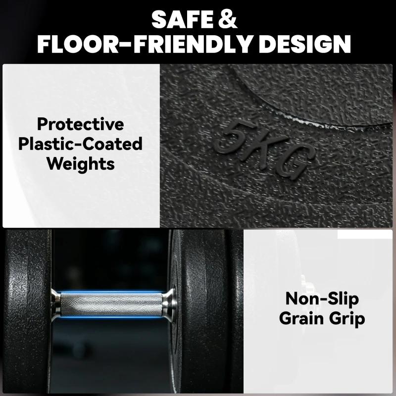 Soozier Adjustable 2 x 55lbs Weight Dumbbell Set for Weight Fitness Training Exercise Fitness Home Gym Equipment, Black (Pair)