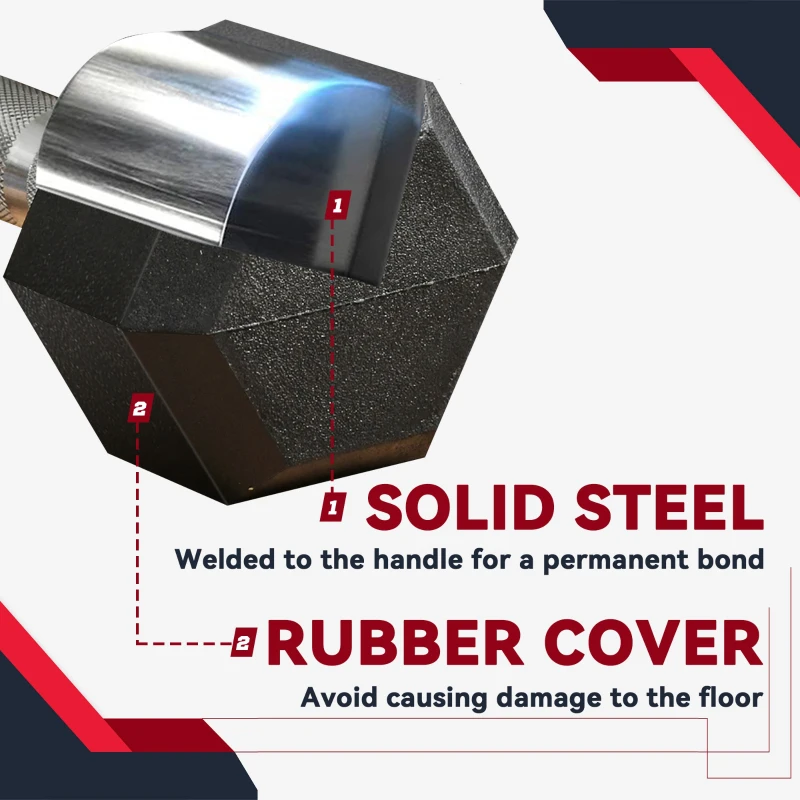 Soozier 2 x 20lbs Rubber Dumbbells Weight Set, Dumbbell Hand Weight for Body Fitness Training for Home Office Gym, Black