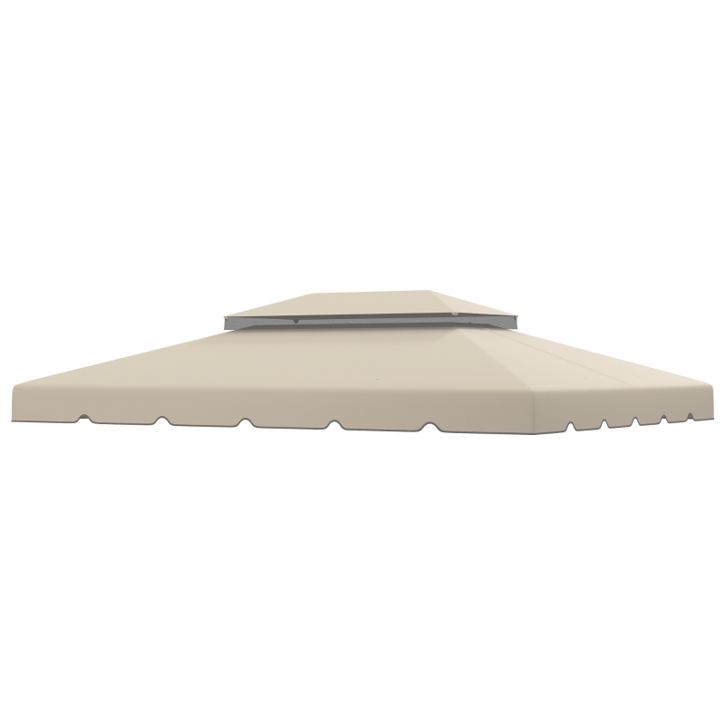Outsunny 13' x 10' Gazebo Replacement Canopy, Gazebo Top Cover with Double Vented Roof for Garden Patio(TOP ONLY), Beige