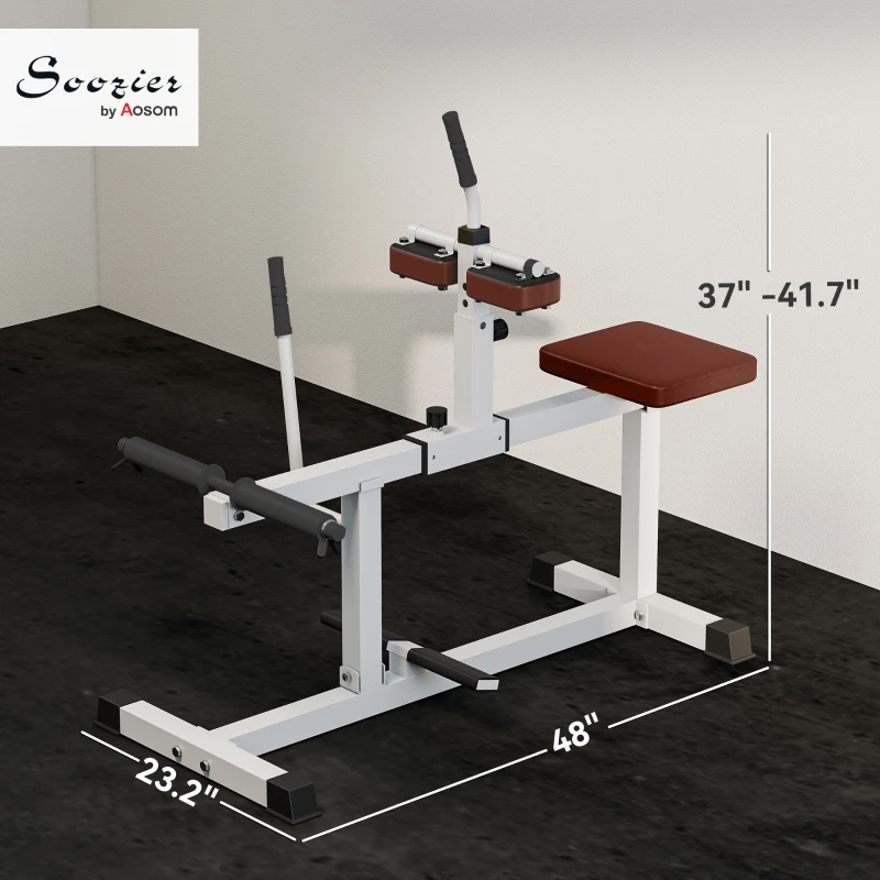 Soozier Adjustable Steel Seated Calf Raise Exercise Strength Training Gym Equipment, Brown