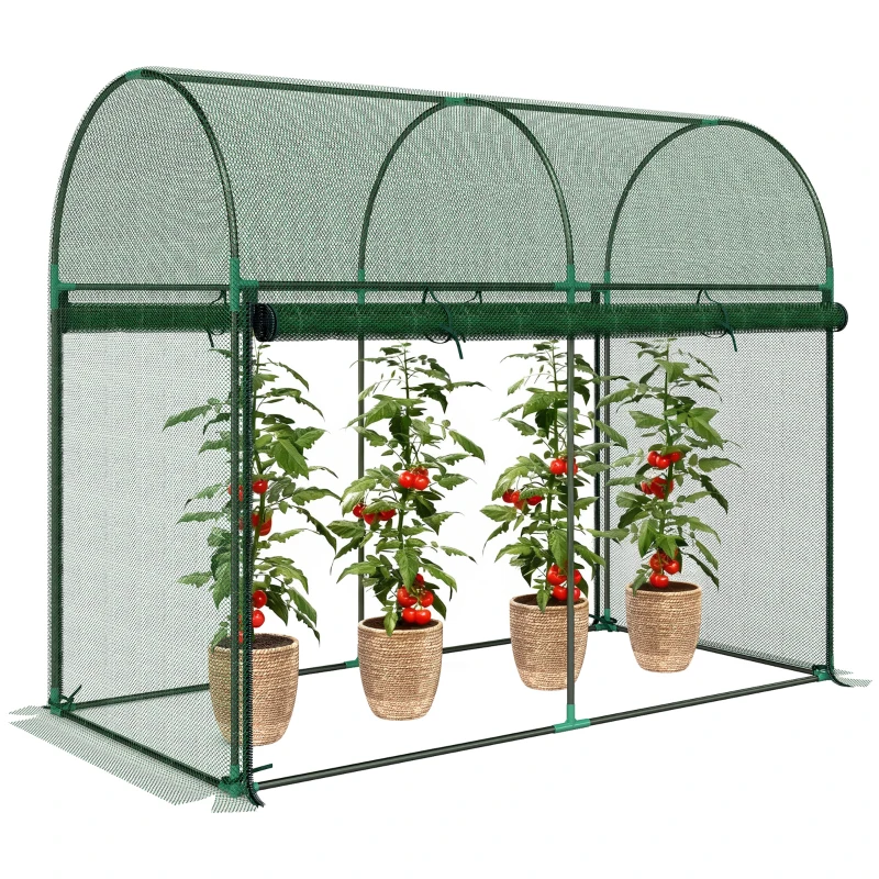 Outsunny Crop Cage, 6' x 3' x 5' Large Plant Protection Tent with Zippered Door, Outdoor Garden Cage, Green