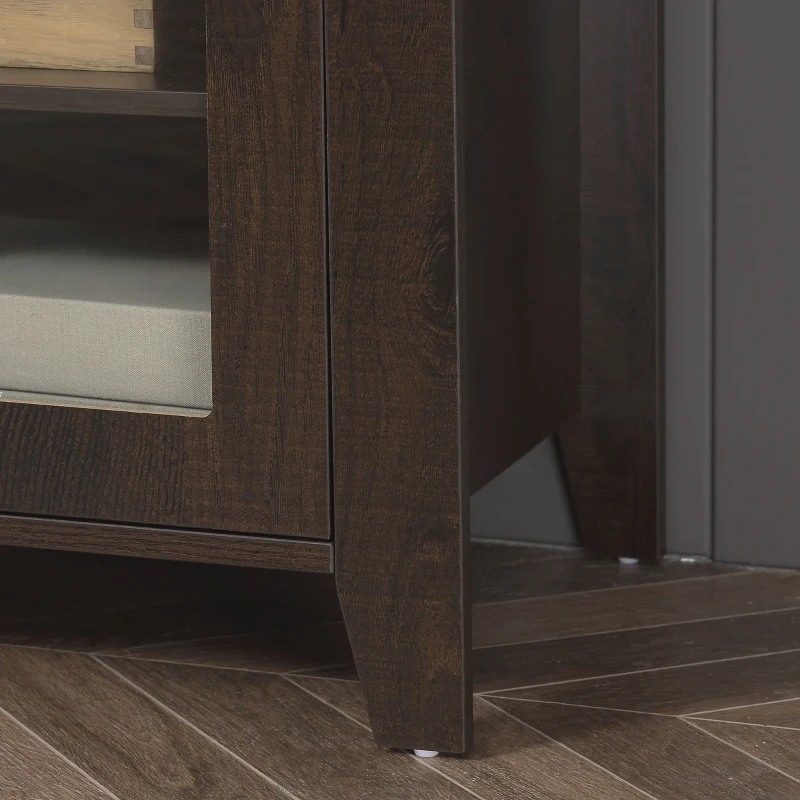 HOMCOM Fireplace TV Stand for TVs up to 60 inches, Wood TV Cabinet w/ Storage Doors or Living Room, Office, Coffee