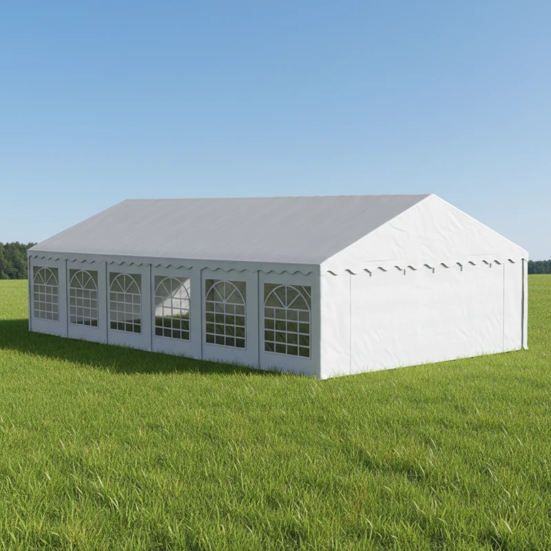 Outsunny 20' x 40' Party Tent, Outdoor Canopy Tent with Removable Sidewalls, 12 Windows for Parties, Wedding, Events, BBQ, White