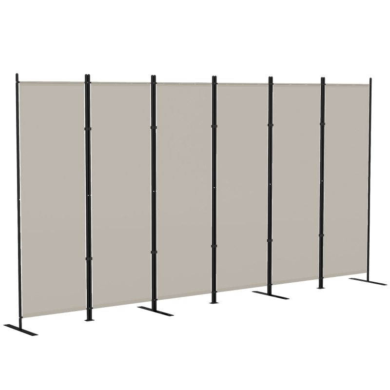 HOMCOM 6 Panel Room Divider, 6 Ft Folding Privacy Screen, Portable Freestanding Partition Wall Divider, Beige