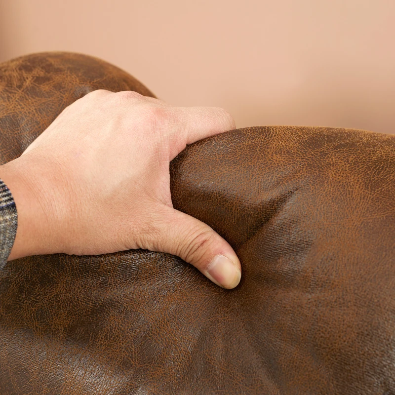 HOMCOM Overstuffed Manual Recliner Chair with Thick Sponge Padded Headrest and Armrest, Rocking Function, for Living Room, Brown