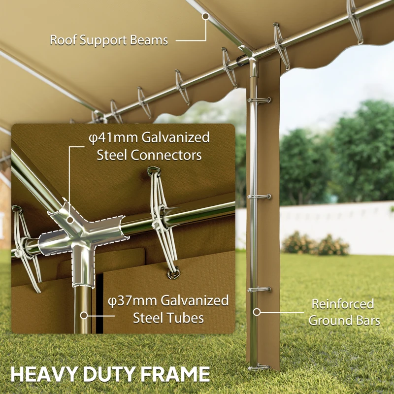 Outsunny 20' x 40' Party Tent, Outdoor Canopy Tent with Removable Sidewalls, 12 Windows for Parties, Wedding, Events, BBQ, Brown