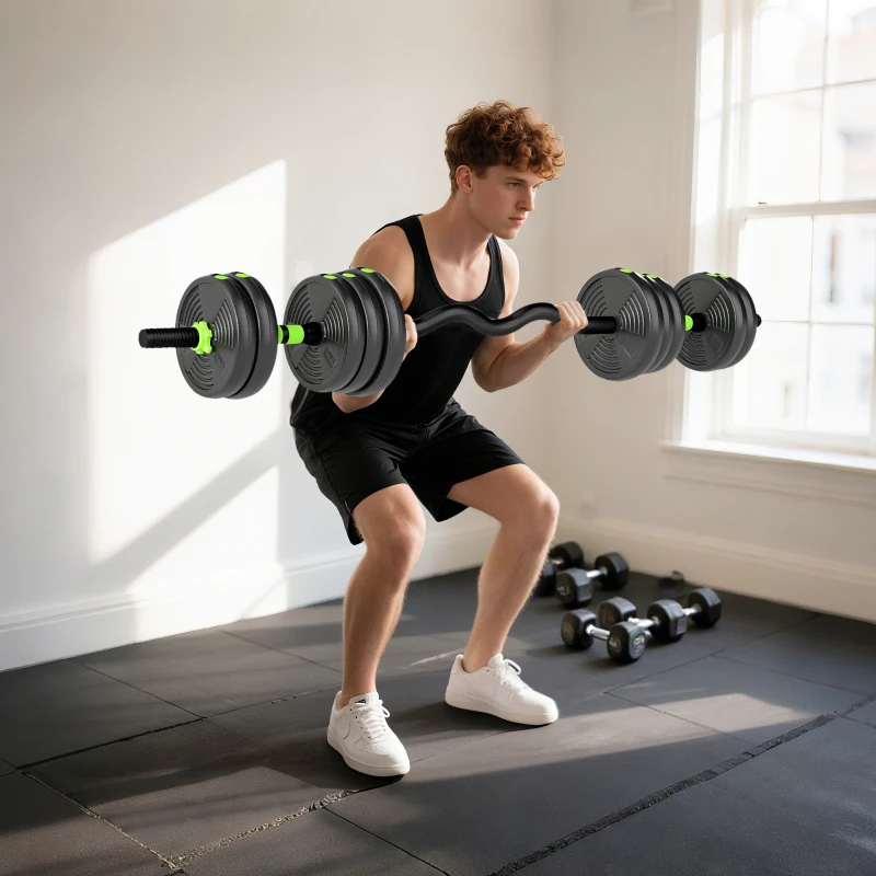 Soozier Adjustable Dumbbell Set, 3 in 1 Weights Dumbbells Set for Home Gym, 44lb Free Weights with Connector and Non-Slip Grip
