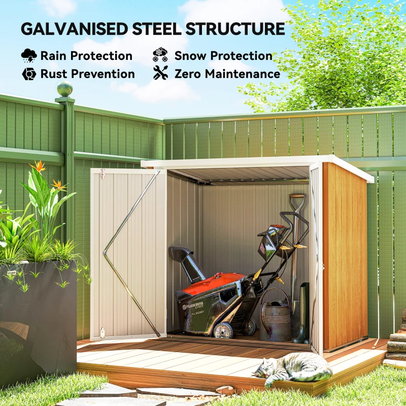 Outsunny 5' x 3' Metal Garden Storage Shed, Tool House with Double Doors for Backyard, Patio, Lawn