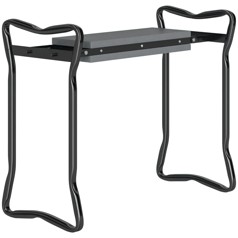 Outsunny Garden Kneeler and Seat Stool, Folding Gardening Stool Kneeling Chair with Thicken Pad and Handles