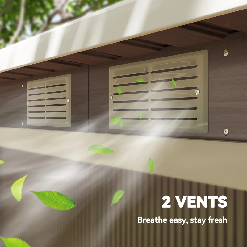 Outsunny 9' x 4' Garden Metal Storage Shed Outdoor Equipment Tool Box with Foundation Kit, Ventilation & Doors, Light Grey