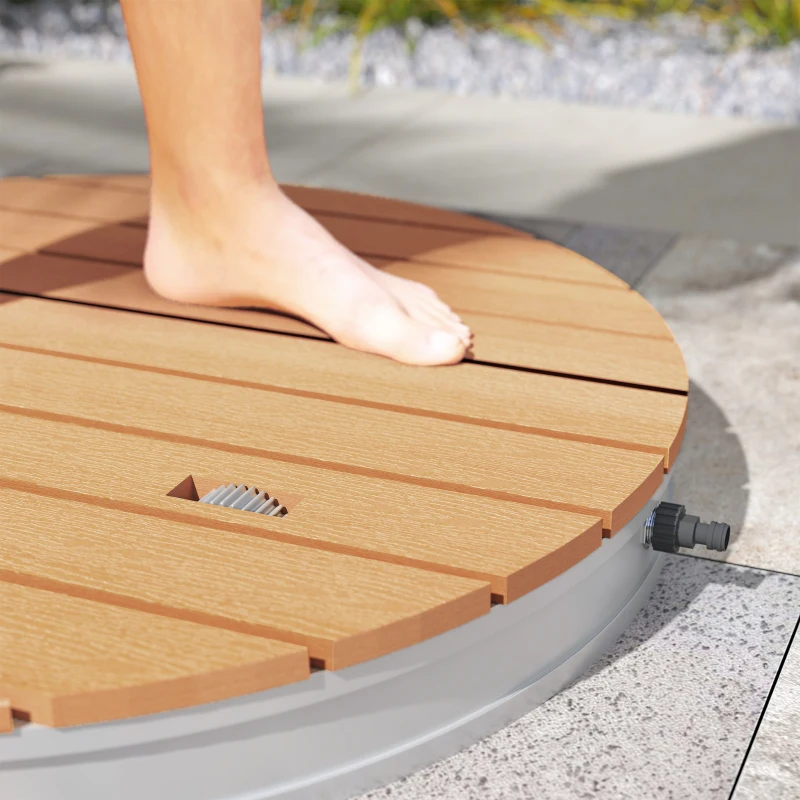 Outsunny Foot Control Outdoor Shower Kit Portable Camping Shower Adjustable Aluminum Weatherproof