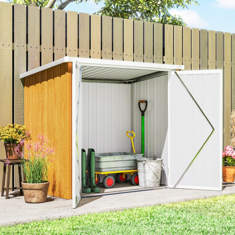 Outsunny 5' x 3' Metal Garden Storage Shed, Tool House with Double Doors for Backyard, Patio, Lawn