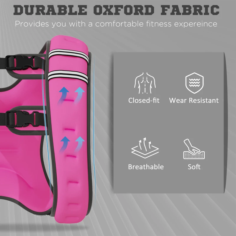 Soozier Body Weighted Vest with Pocket, Soft Skin-Friendly Weighted Workout Vest, Adjustable Weighted Running Equipment, 17.6 lbs., Pink
