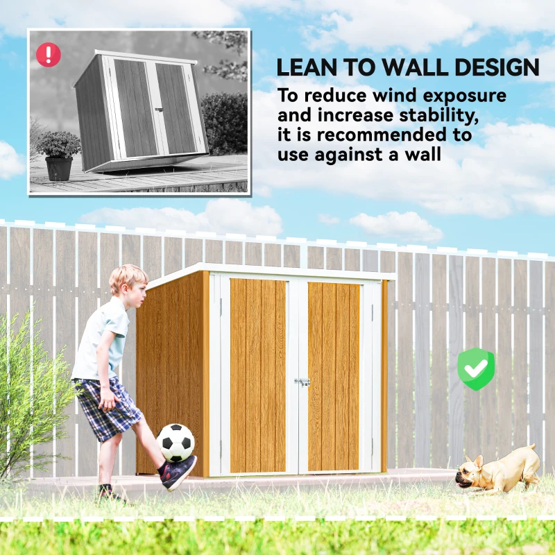 Outsunny 5' x 3' Metal Garden Storage Shed, Tool House with Double Doors for Backyard, Patio, Lawn