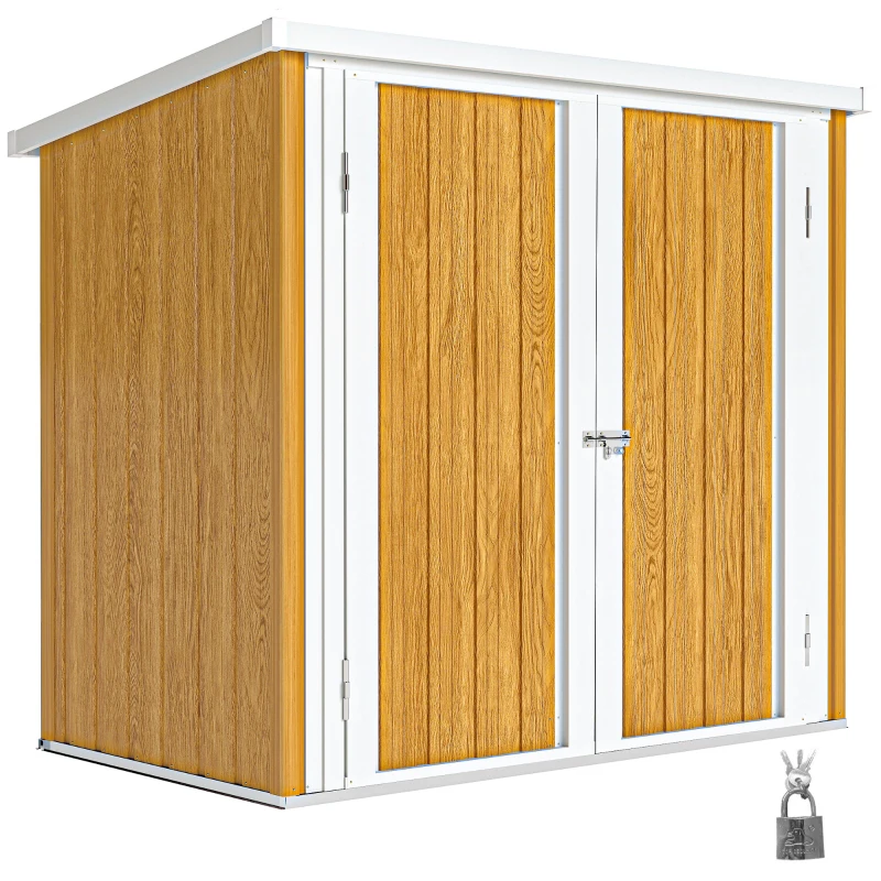 Outsunny 5' x 3' Metal Garden Storage Shed, Tool House with Double Doors for Backyard, Patio, Lawn