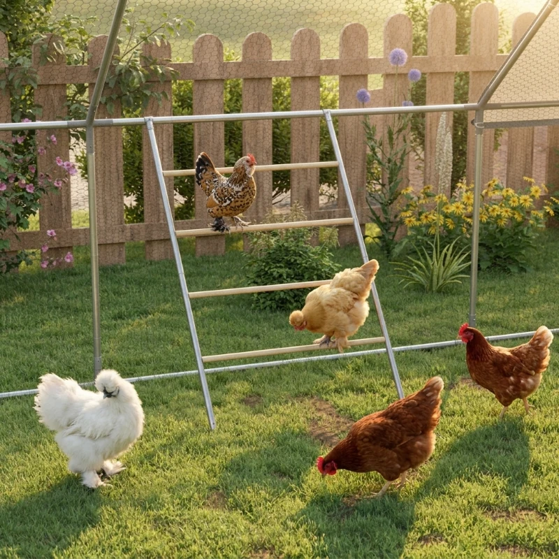 PawHut Chicken Roost for Coop, Jungle Gym Roosting Bar, 55" x 33.75"