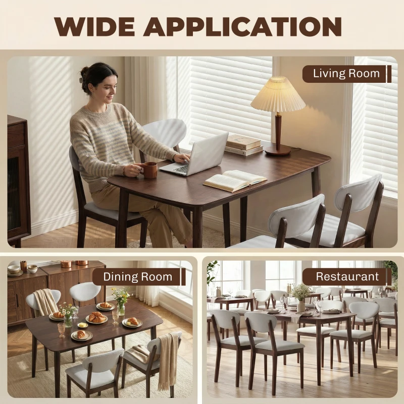 HOMCOM 5-Piece Dining Table Set for 4, Mid-Century Modern Kitchen Table and Chairs, Light Gray