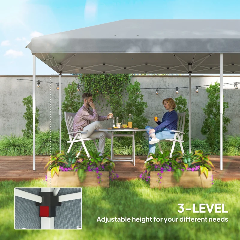 Outsunny 10' x 20' Pop Up Canopy Tent with Netting, Heavy Duty Instant Sun Shelter, Large Tents for Parties with Carry Bag for Outdoor, Garden, Patio, Gray