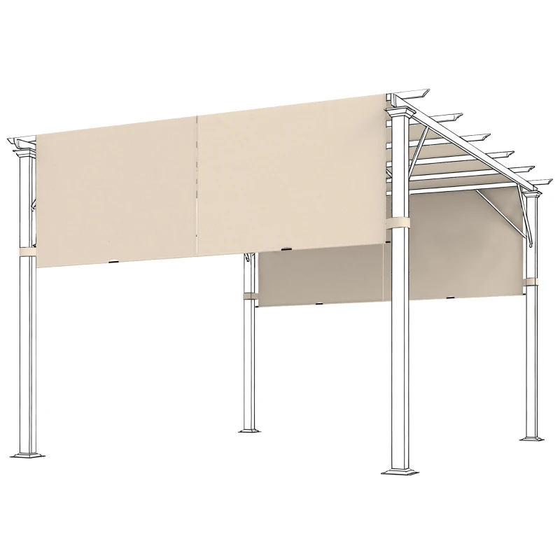 Outsunny 2 Pcs Pergola Replacement Canopy, UV Protection Pergola Shade Cover, Easy to Install, for 10 x 12ft Pergola, Khaki