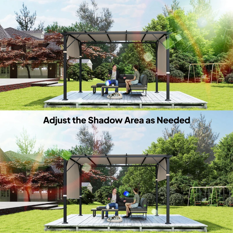 Outsunny 2 Pcs Pergola Replacement Canopy, UV Protection Pergola Shade Cover, Easy to Install, for 10 x 12ft Pergola, Khaki