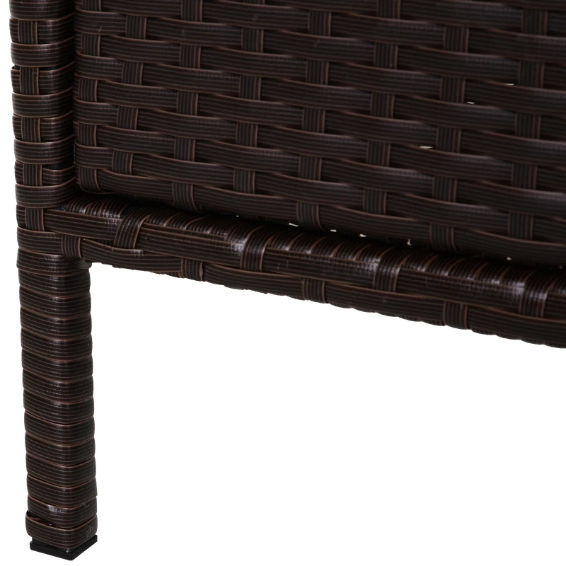 Outsunny Patio PE Rattan Storage Cabinet, Wicker Pool Cabinet Organizer, Outdoor Towel Rack for Pool with 3 Drawers, Brown