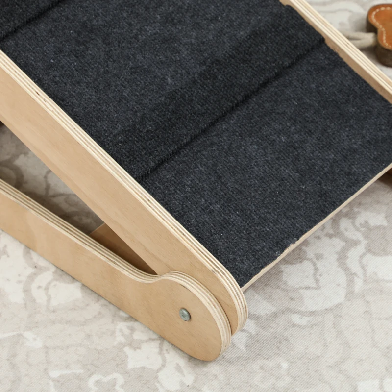 PawHut Height Adjustable Pet Ramp with Non-Slip Carpet Surfaces, 4 Levels Folding Dog Cat Ramp for Bed, Sofa & Car