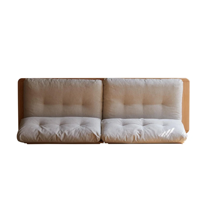 Oversized Storage Sofa with Cotton-Linen Upholstery, Spacious Wood Sofa with Removable Washable Cushions, 108″ L x 37.5″ W x 29.5″ H, Orange