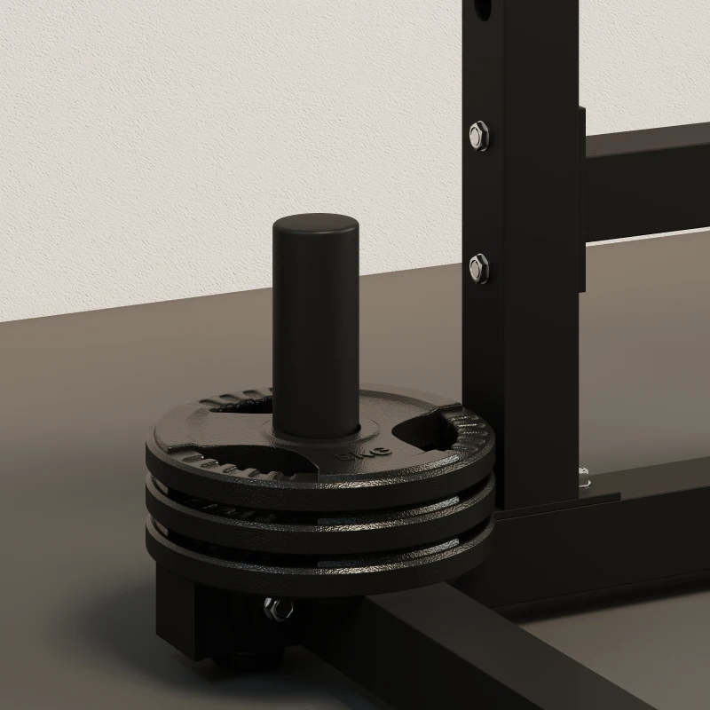 Soozier Adjustable Squat Rack, 660lbs Multi-Functional Bench Press Rack for Weight Lifting Home Gym Strength Training, Black