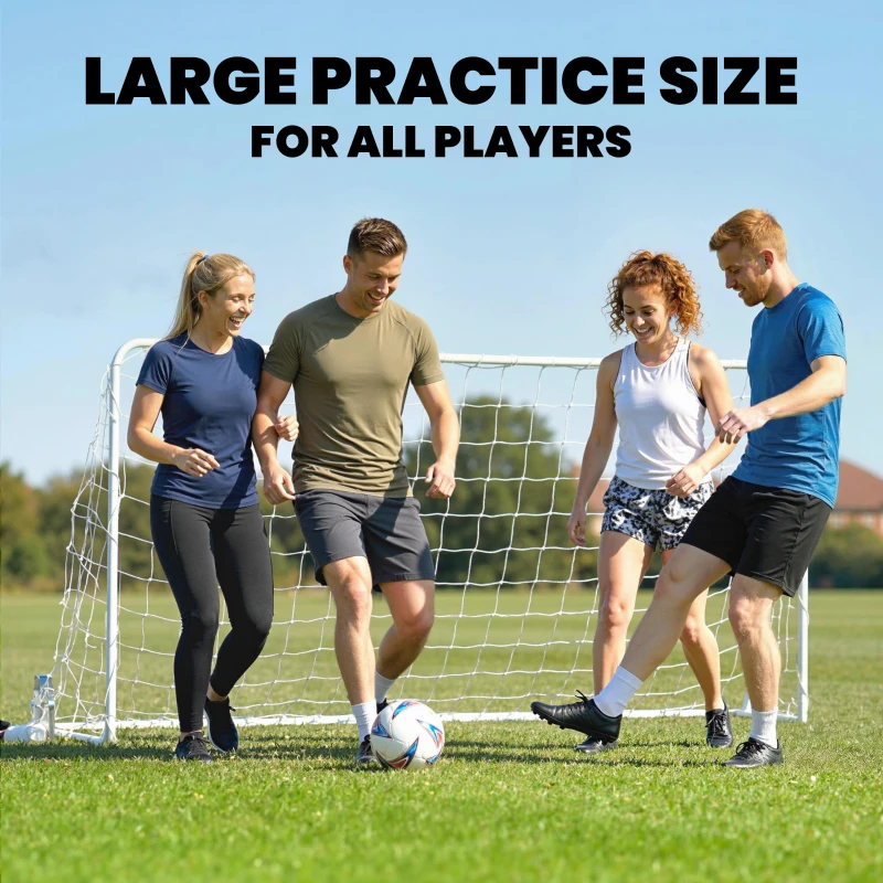 Soozier Soccer Goal, 6 x 4ft Portable Practice Soccer Net with Nylon Mesh, Steel Frame, for Indoor and Outdoor Use