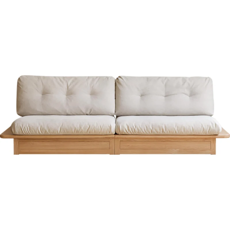 Oversized Storage Sofa with Cotton-Linen Upholstery, Spacious Wood Sofa with Removable Washable Cushions, 108″ L x 37.5″ W x 29.5″ H, Orange