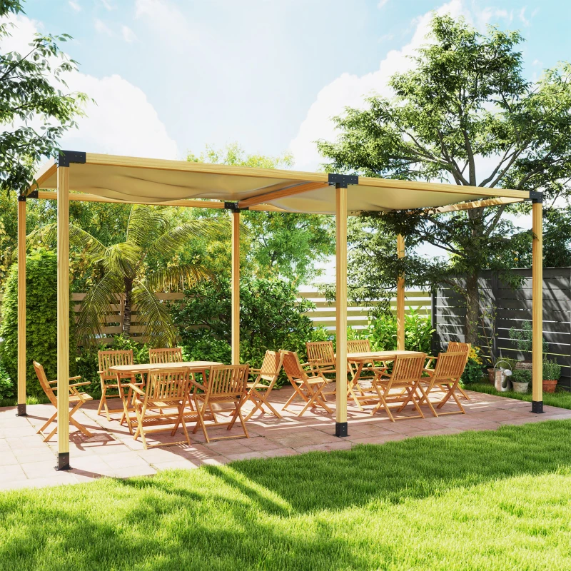 Outsunny 12PCS Pergola Kit, Pergola Brackets with 3-Way & 4-Way Corner Brackets for 4"x4" (Actual 3.6"x3.6") Lumber