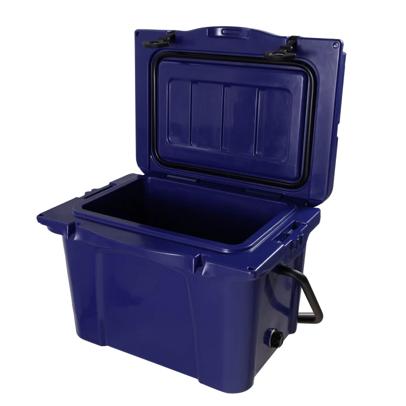 Insulated Portable Hard Cooler with Impact-Resistant Construction, Outdoor Ice Chest for Extended Travel, 21.5″ L x 15.5″ W x 15.5″ H, Blue