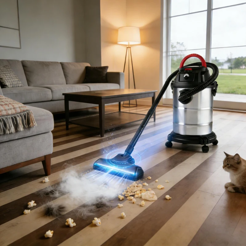 3-In-1 Shop Vacuum with 32mm Universal Nozzle & 360° Swivel Casters, One-Click Blower for Home, Garage, 14″ L x 14″ W x 21.5″ H, Black
