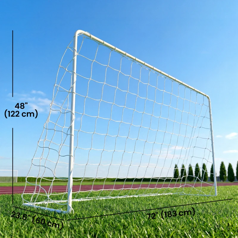 Soozier Soccer Goal, 6 x 4ft Portable Practice Soccer Net with Nylon Mesh, Steel Frame, for Indoor and Outdoor Use