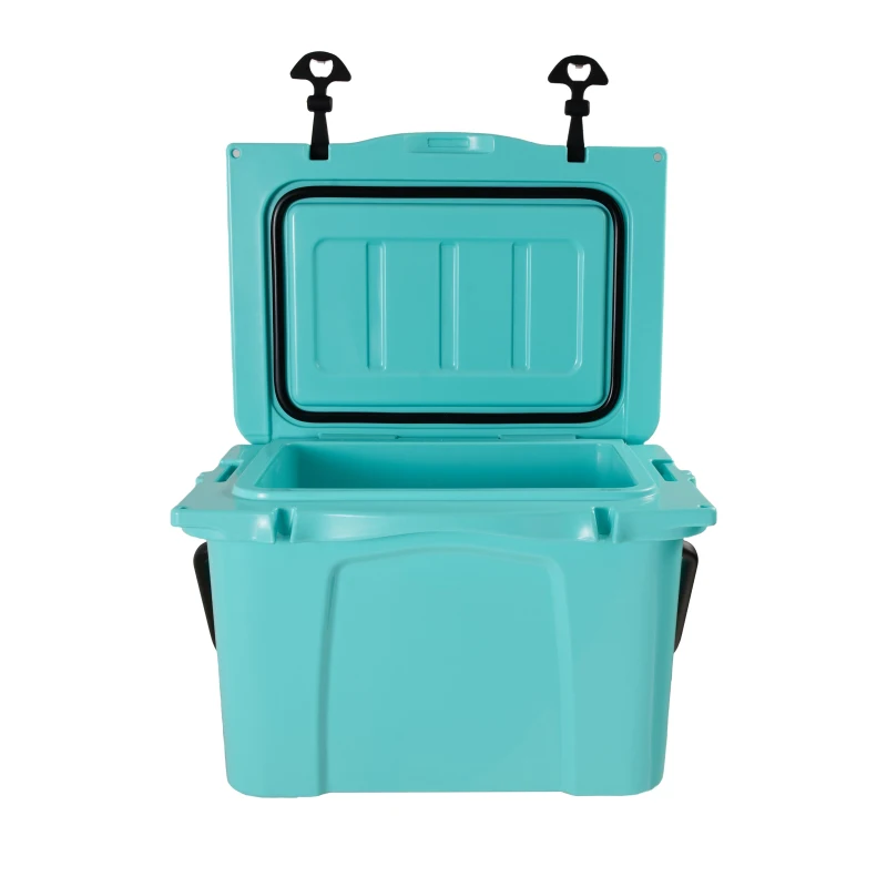25QT Portable Insulated Hard Cooler with 5-7 Day Ice Retention, Camping Cooler Box for Outdoor Use, 21.5″ L x 15.5″ W x 15.5″ H, Turquoise