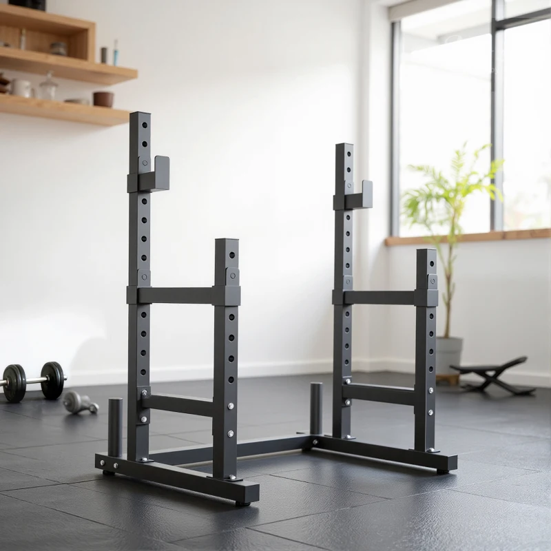 Soozier Adjustable Squat Rack, 660lbs Multi-Functional Bench Press Rack for Weight Lifting Home Gym Strength Training, Black