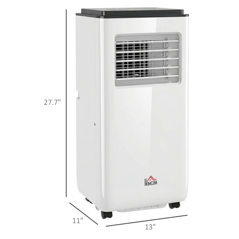 HOMCOM 8,000 BTU Moible Air Conditioner 345 Sq. Ft., Dehumidifier Fan Auto Sleep with 24H Timer On/Off, Window Kit, White