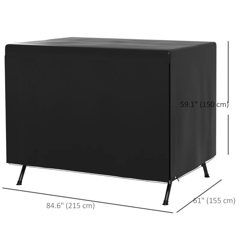 Outsunny 3-Seater Patio Swing Cover, Outdoor Garden Furniture Protection, 85" x 61" x 59", Black