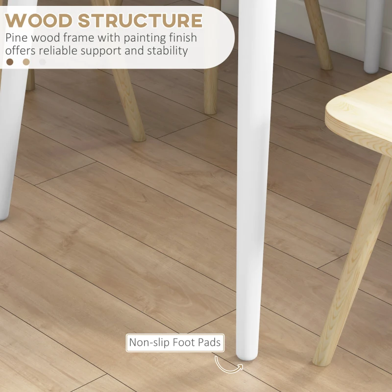 HOMCOM 47" x 30" Dining Table, Farmhouse Dining Room Table with Pine Wood Frame, Space Saving Kitchen Table, Natural