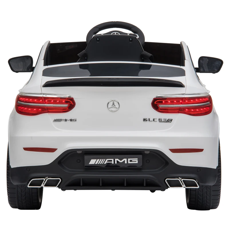 Aosom 12V Toddler Ride On Car with Remote Control, Mercedes Benz AMG GLC63S Coupe, Electric Car with 2 Speed, MP3 Player, Light, Horn, Songs, Suspension, White