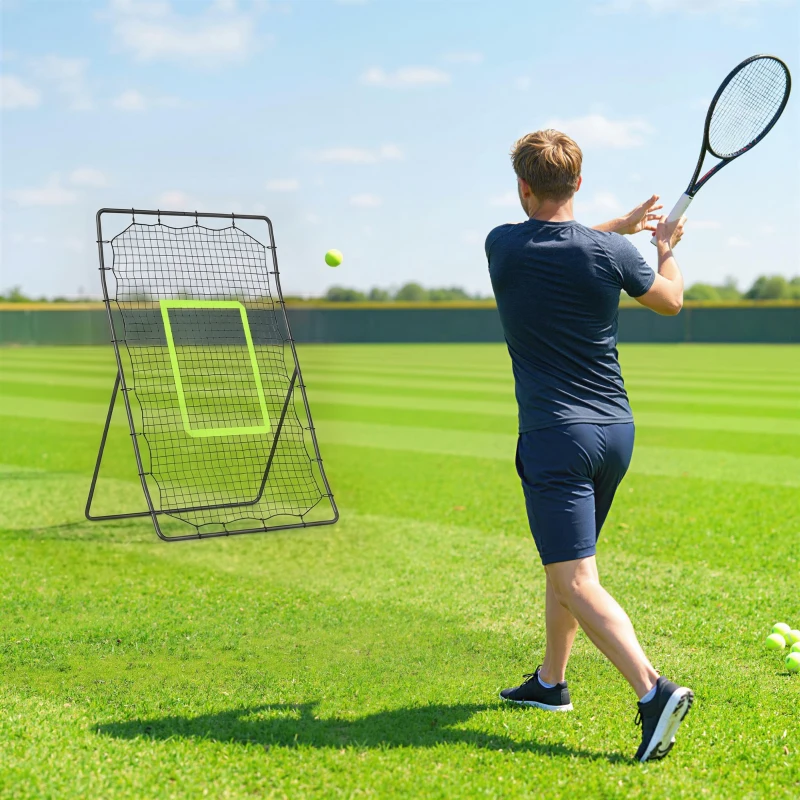 Soozier 4 x 5.7ft Volleyball Rebounder Net with Strike Zone, Baseball Lacrosse Training Net for Pitching and Fielding