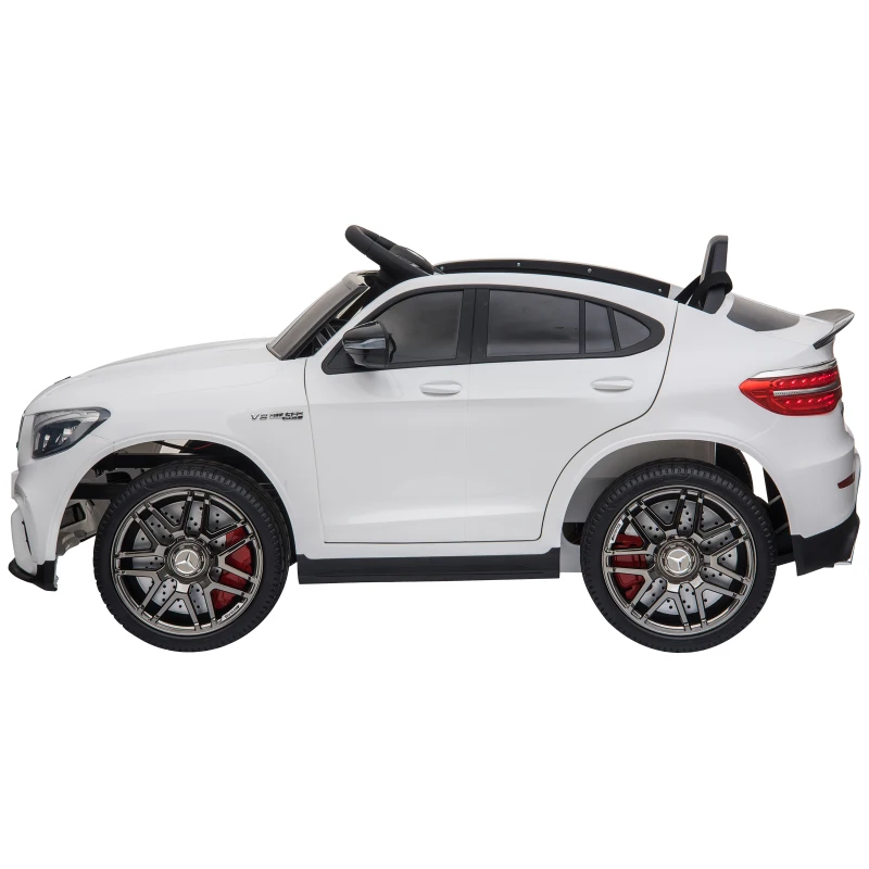 Aosom 12V Toddler Ride On Car with Remote Control, Mercedes Benz AMG GLC63S Coupe, Electric Car with 2 Speed, MP3 Player, Light, Horn, Songs, Suspension, White