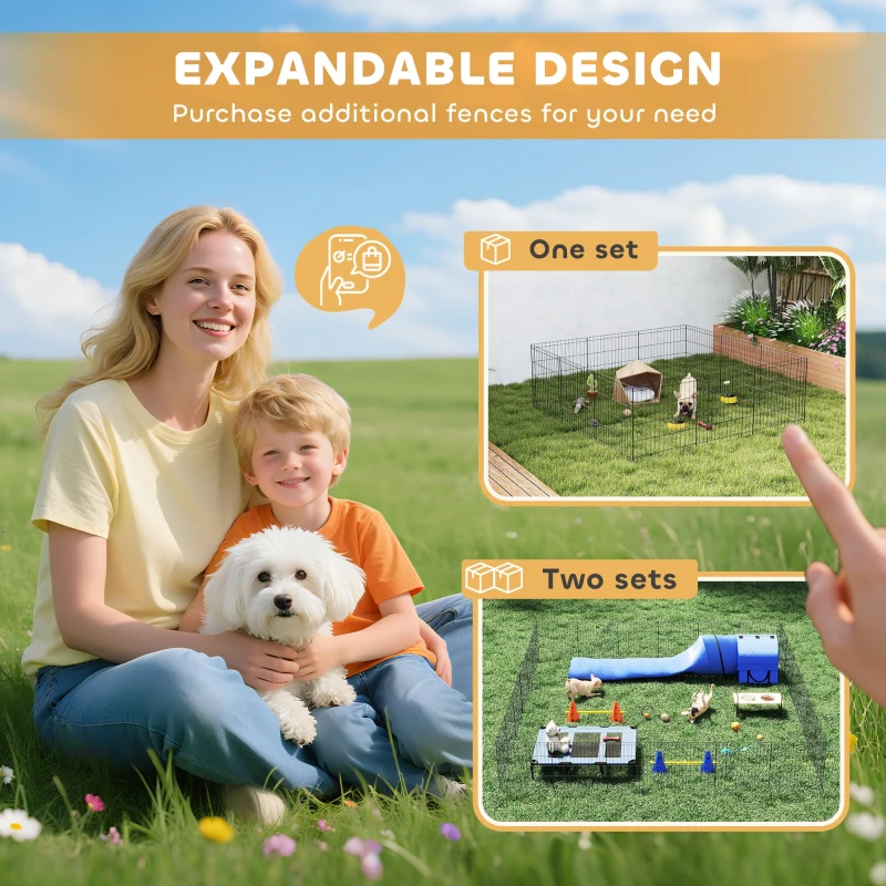 PawHut 24inch Foldable Metal Exercise Pet Playpen Yard Dog Puppy Kennel Cage 12 Panels