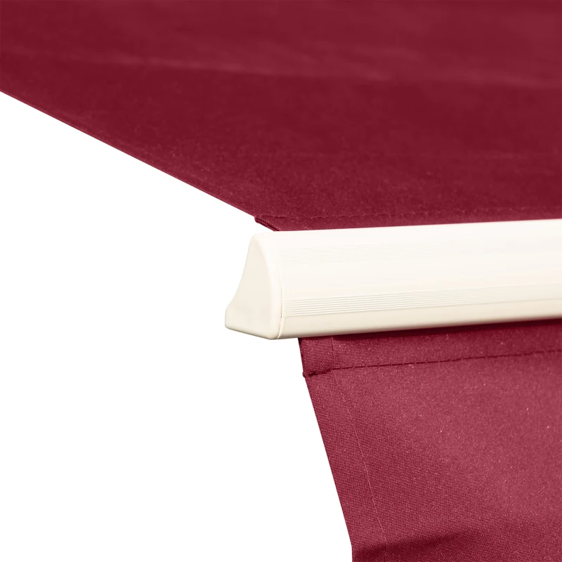 Outsunny 12' x 10' Retractable Awning Patio UV Resistant Fabric and Aluminum Frame for Deck, Balcony, Yard, Wine Red