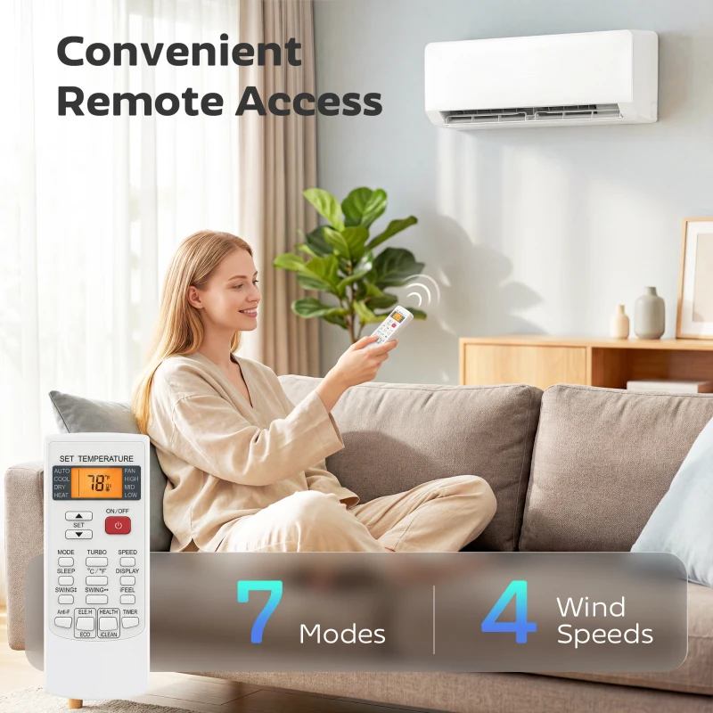 HOMCOM 12000 BTU Mini Split Air Conditioner, 22 SEER2 115V WIFI Enabled Inverter AC Unit Cools up to 750 Sq.Ft