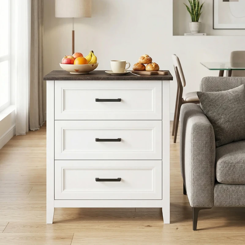 HOMCOM Dresser for Bedroom with 3 Drawers Storage Chest of Drawers for Living Room, Closet, Laundry, Entryway