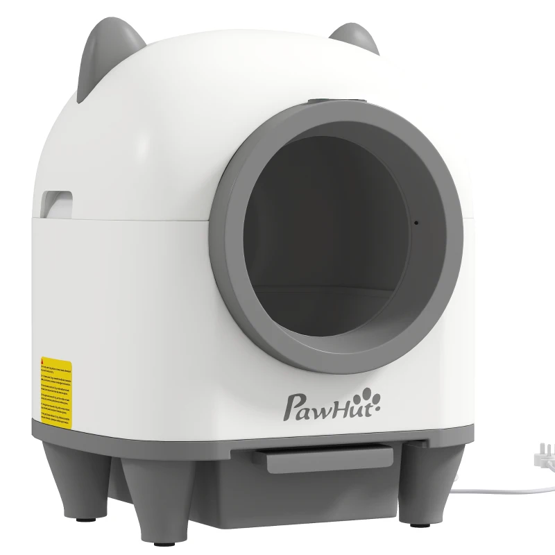 PawHut Automatic Cat Litter Box with App Control, Odor Isolation, Safety Protection, Anti-Pinch, 1 Roll Garbage Bag